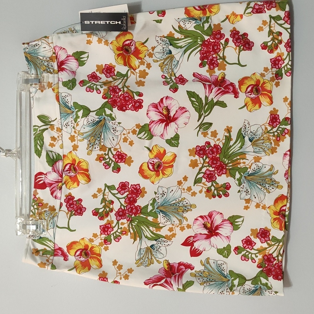 Rafaella Mini Skirt  Size 12 Tropical Floral Vacation Cruise Golf Tennis Casual